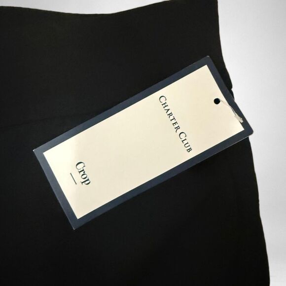 CHARTER CLUB Black Wide Leg Crop Pants, NWT! Size 18 - Picture 3 of 9
